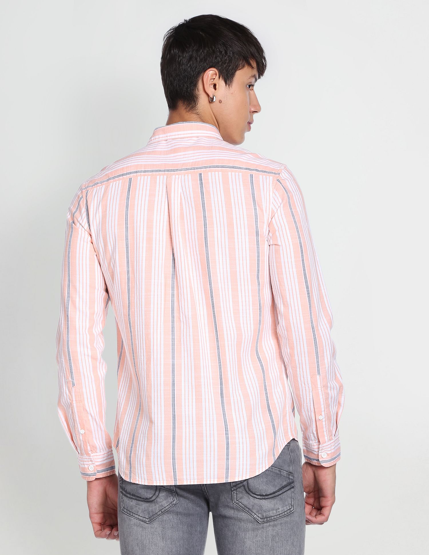 Flying Machine Vertical Stripe Slim Fit Shirt