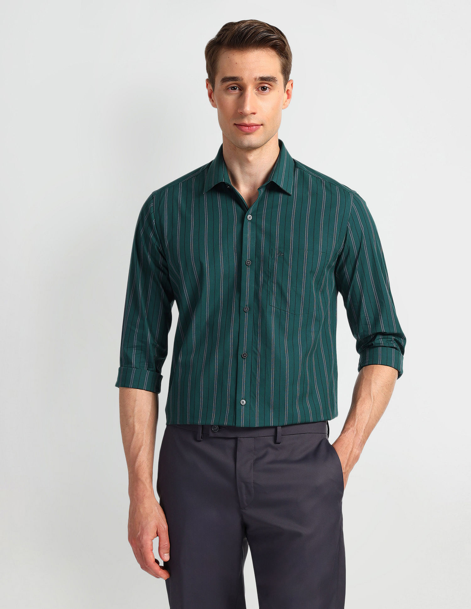 Arrow Manhattan Slim Fit Cotton Shirt
