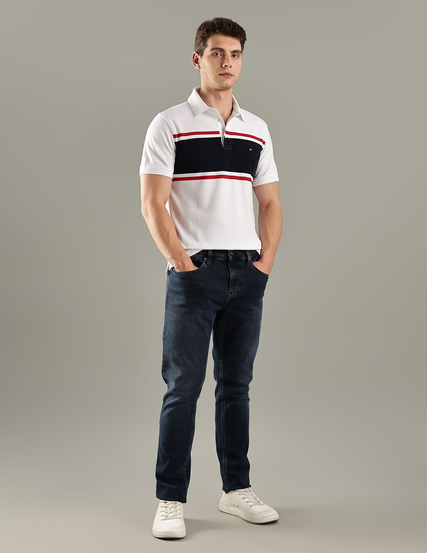 Tommy Hilfiger Striped Regular-Fit Cotton Polo T-Shirt