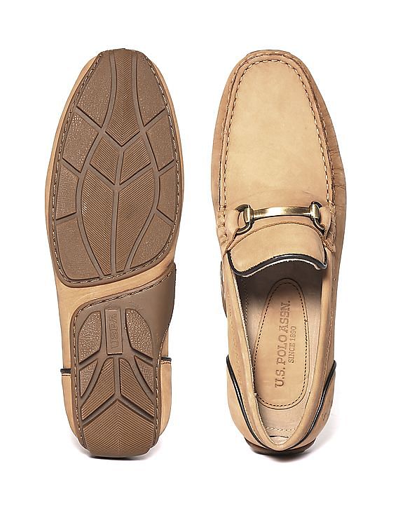 U.S. Polo Assn. Square Toe Horsebit Leather Hebber Loafers