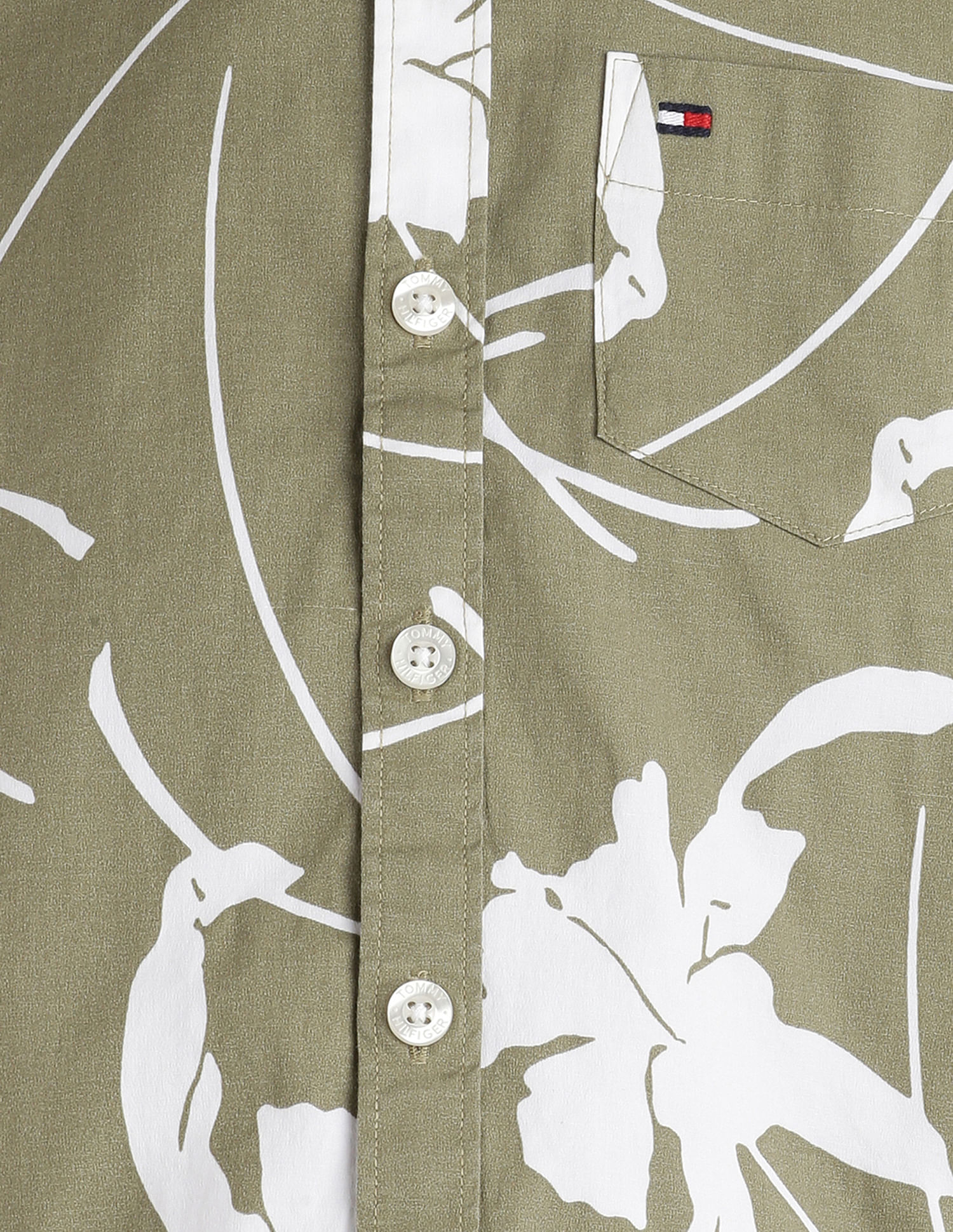Tommy Hilfiger Kids Boys Organic Cotton Tropical Print Shirt