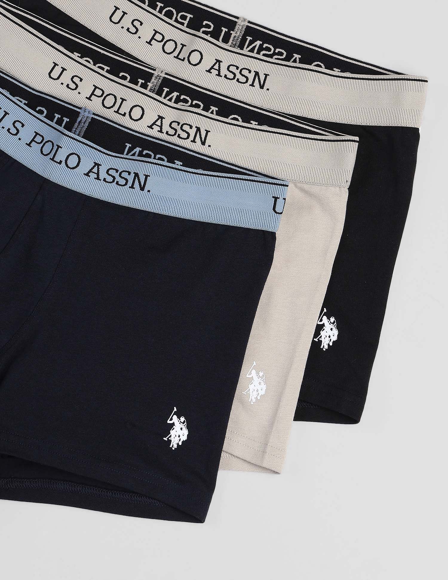 U.S. Polo Assn. Mid Rise Solid OET15 Trunks - Pack Of 3