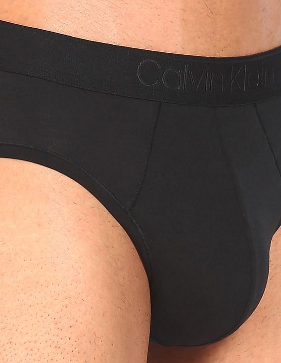 Calvin Klein Underwear Men Black Elasticized Waistband Solid Hip Briefs