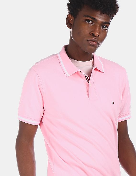 mens pale pink polo shirt