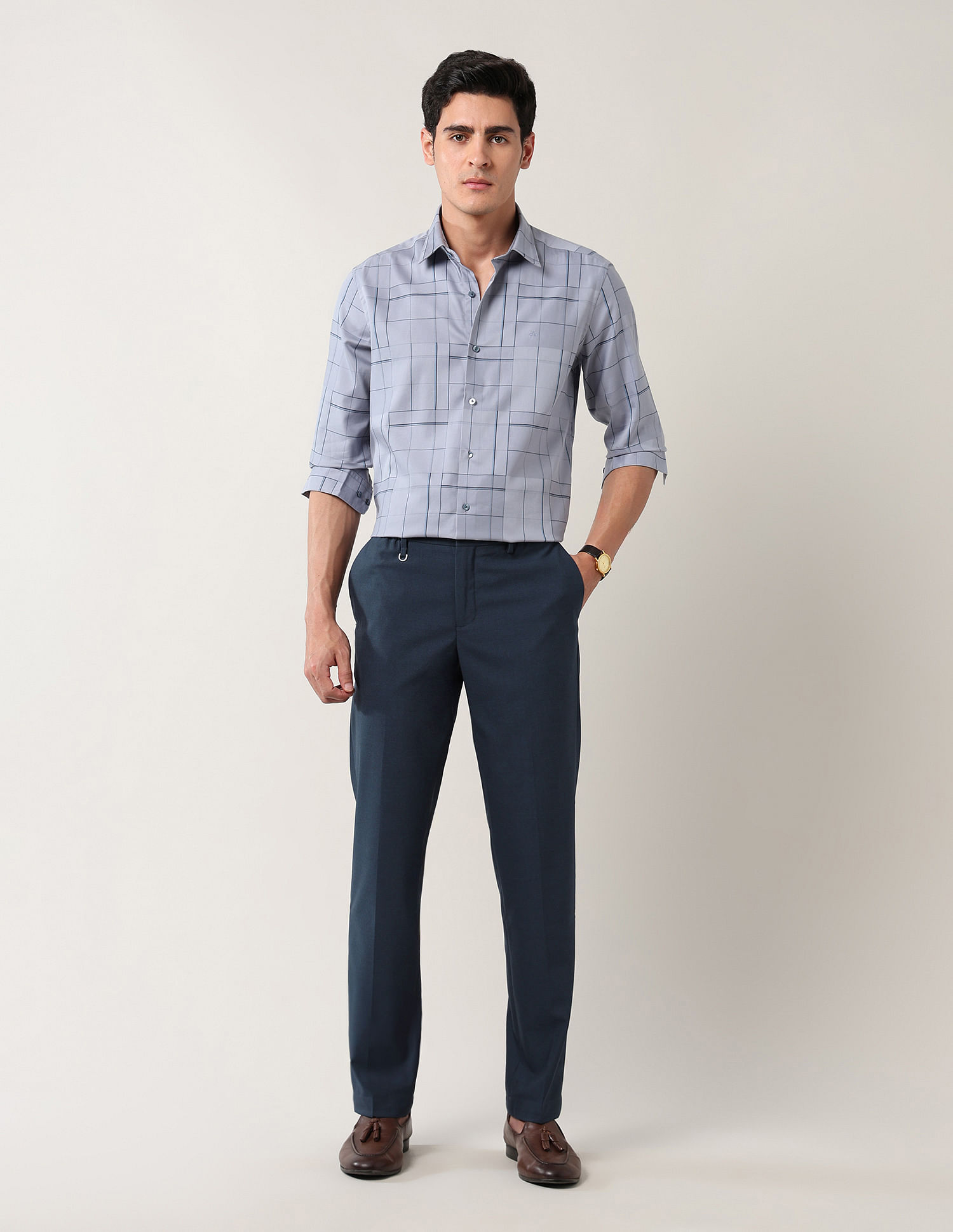 Arrow Newyork Dobby Mid Rise Trousers