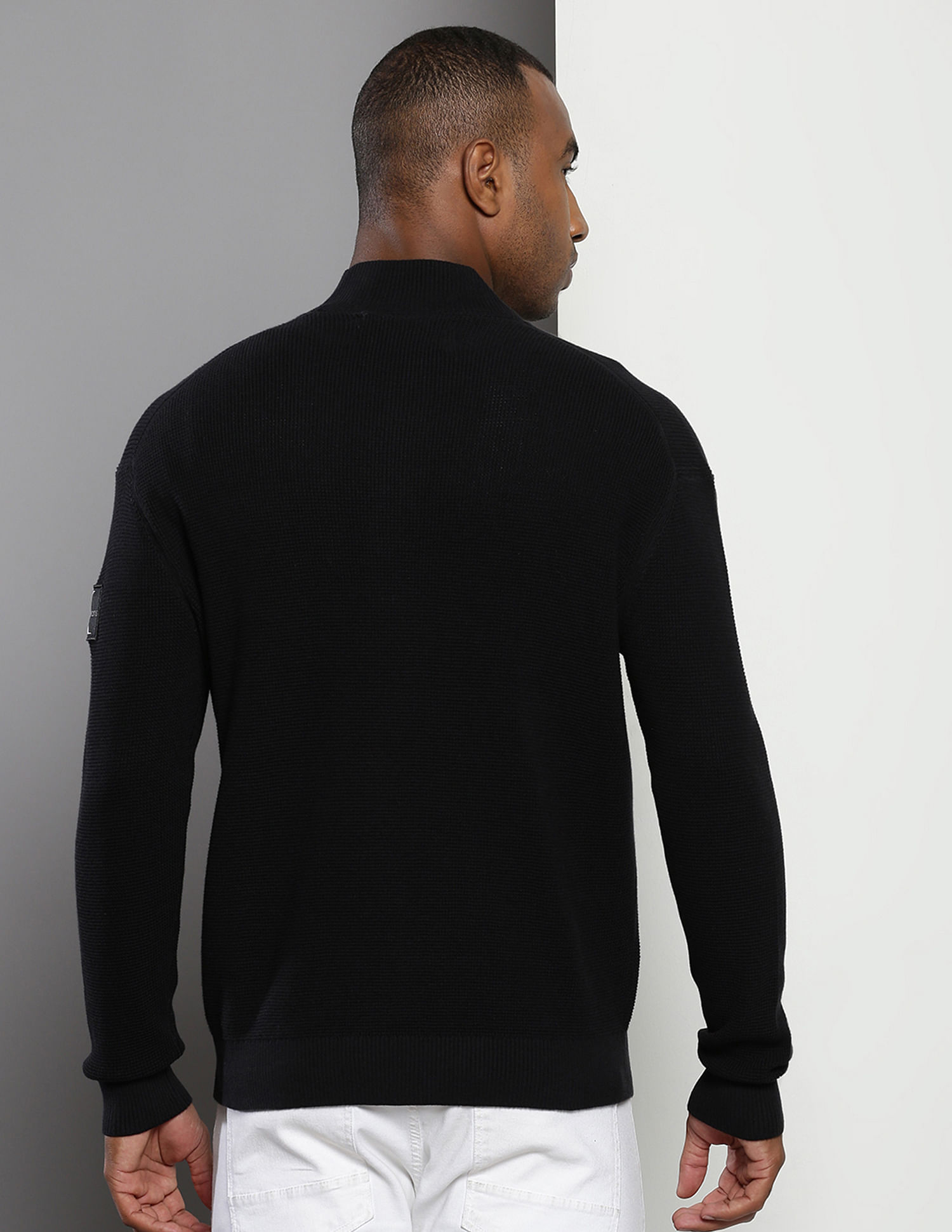 Calvin Klein Stand Neck Logo Badge Sweater