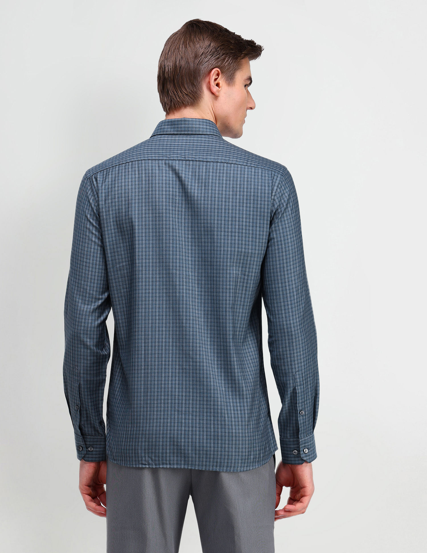 Arrow Manhattan Slim Gingham Checked Shirt