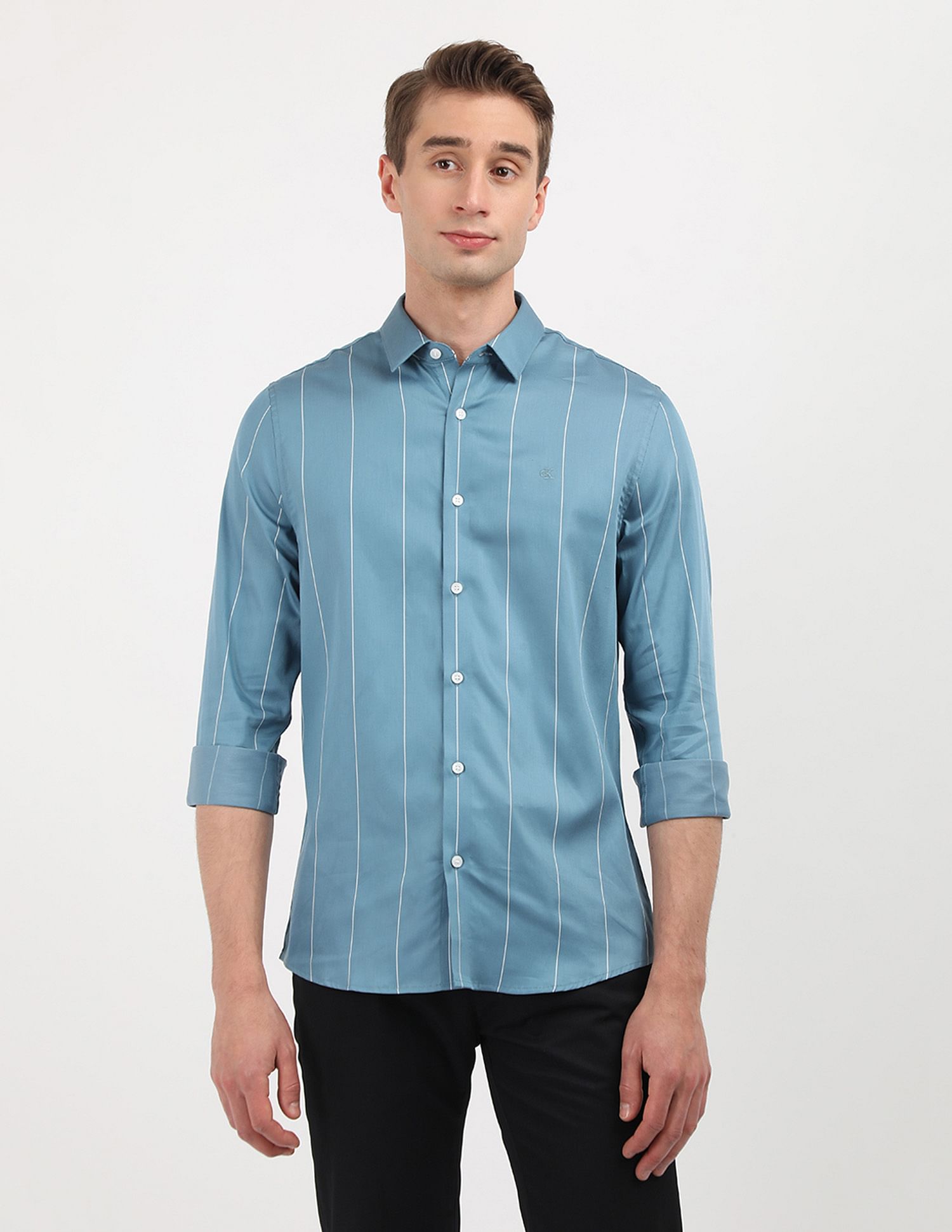 Calvin Klein Jeans Satin Vertical Striped Shirt