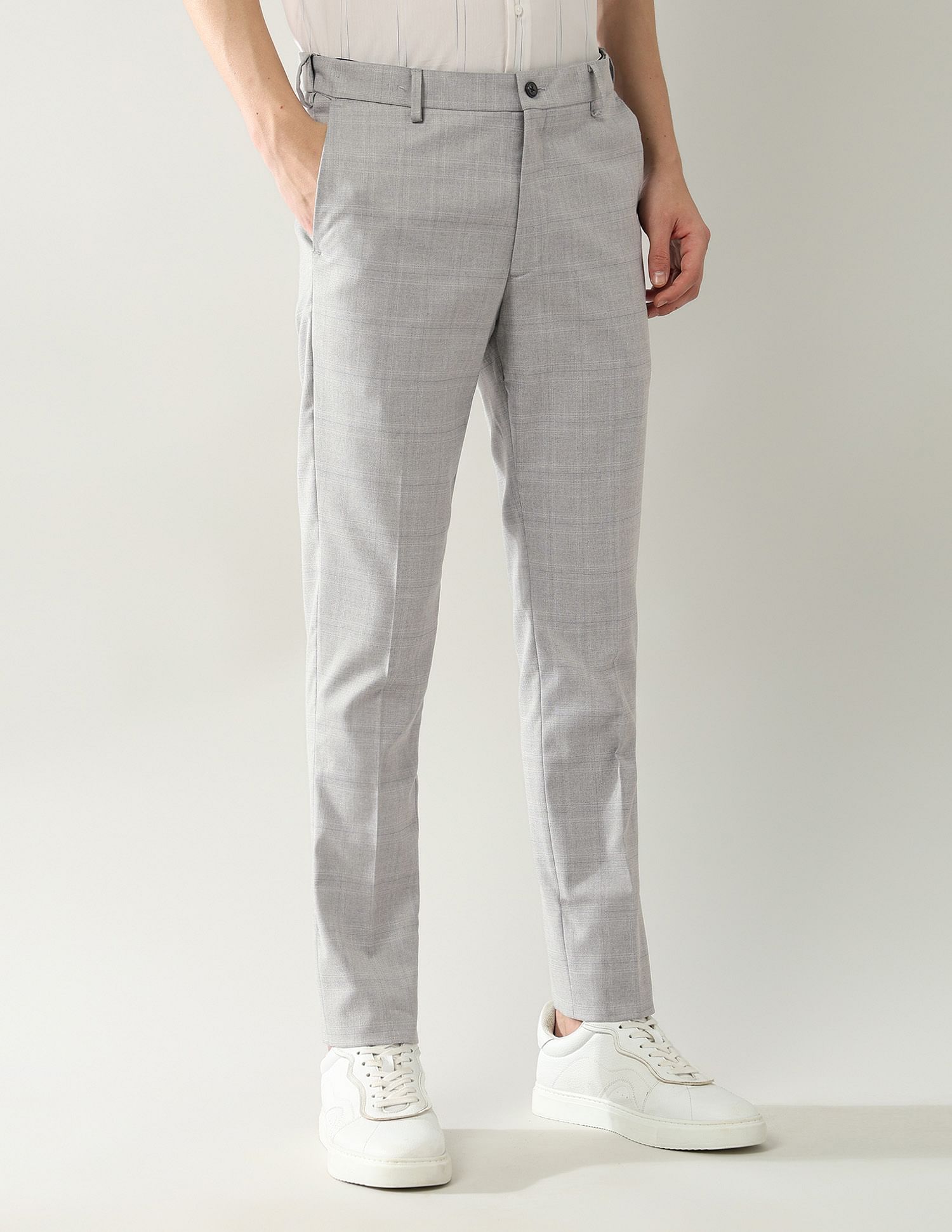 Arrow Newyork Checked Dobby Autoflex Trousers