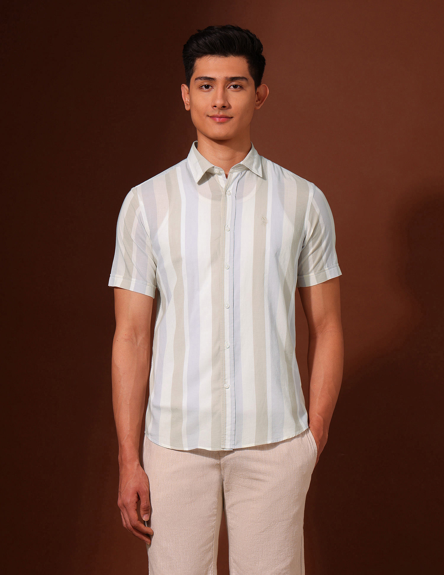 U.S. Polo Assn. Vertical Striped Tailored Fit Shirt