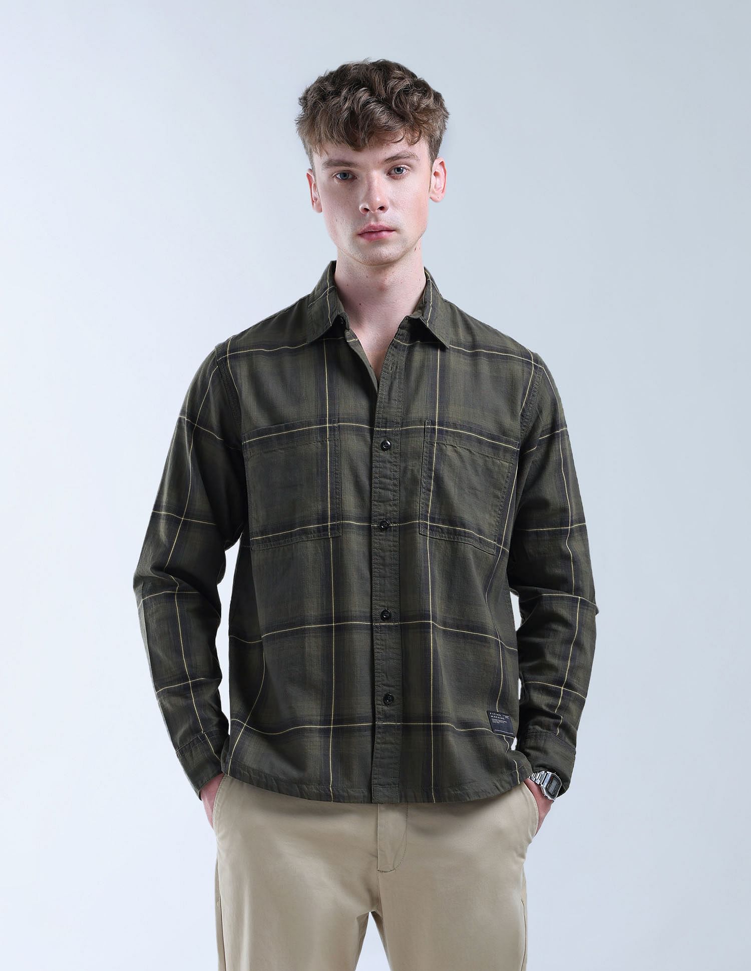 Flying Machine Grid Tattersall Checked Color Of Home Shirt