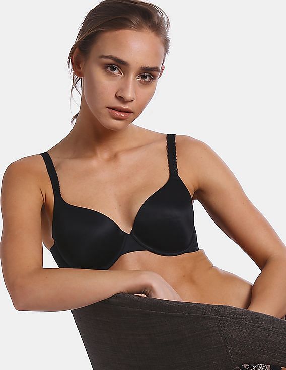 Buy Calvin Klein Underwear Women Black Lightly Lined Solid Front Closure Bra  - NNNOW.com