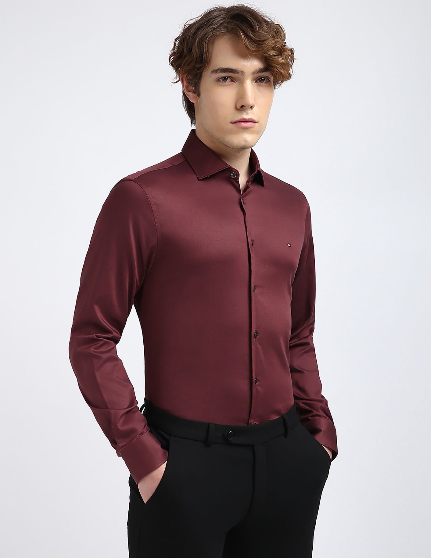 Tommy Hilfiger Tencel Blend Dobby Slim Fit Shirt