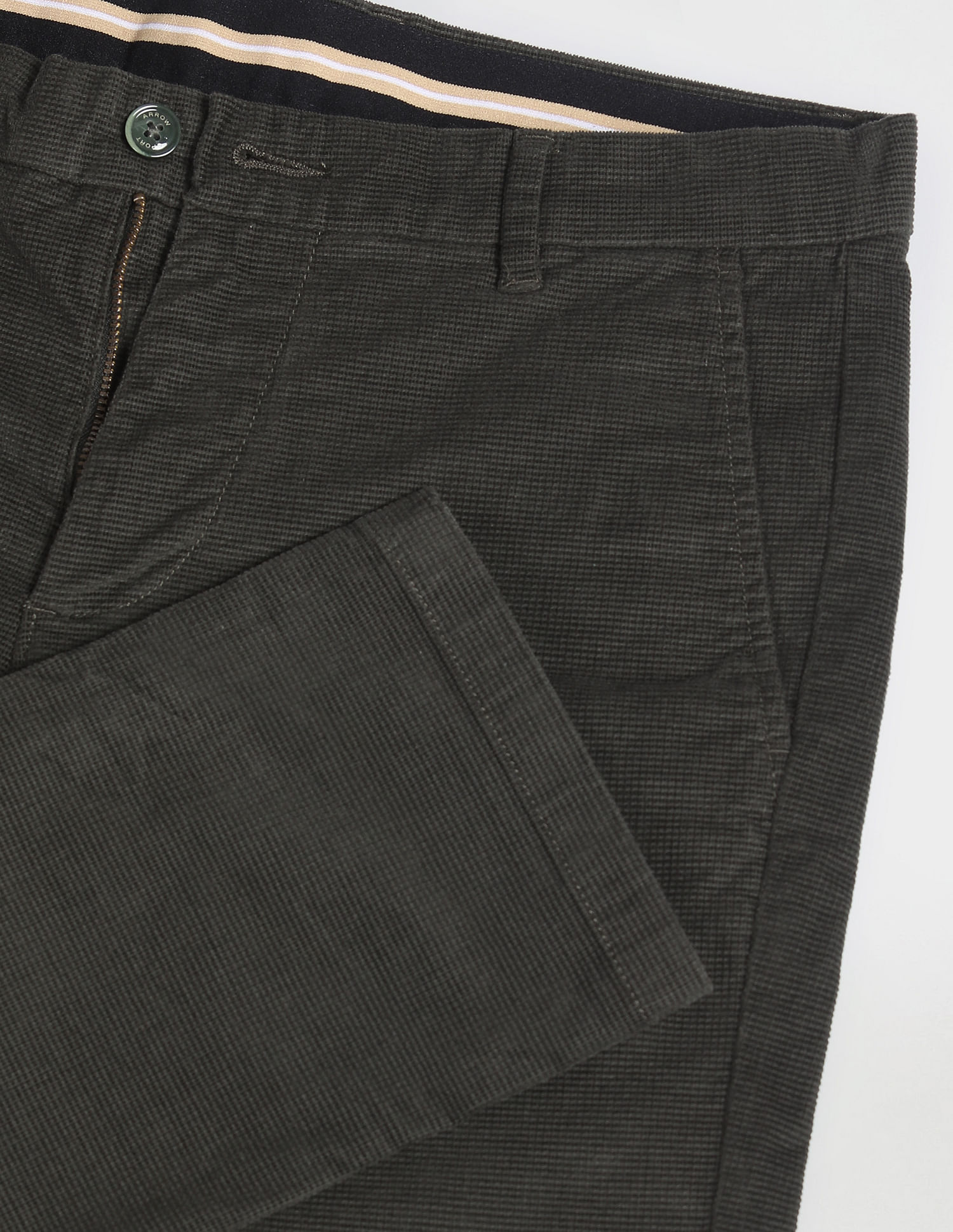 Arrow Sports Solid Dobby Trousers