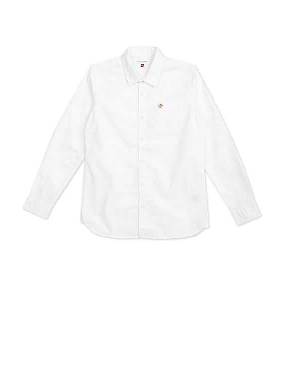 U.S. Polo Assn. Kids Boys Spread Collar Solid Shirt