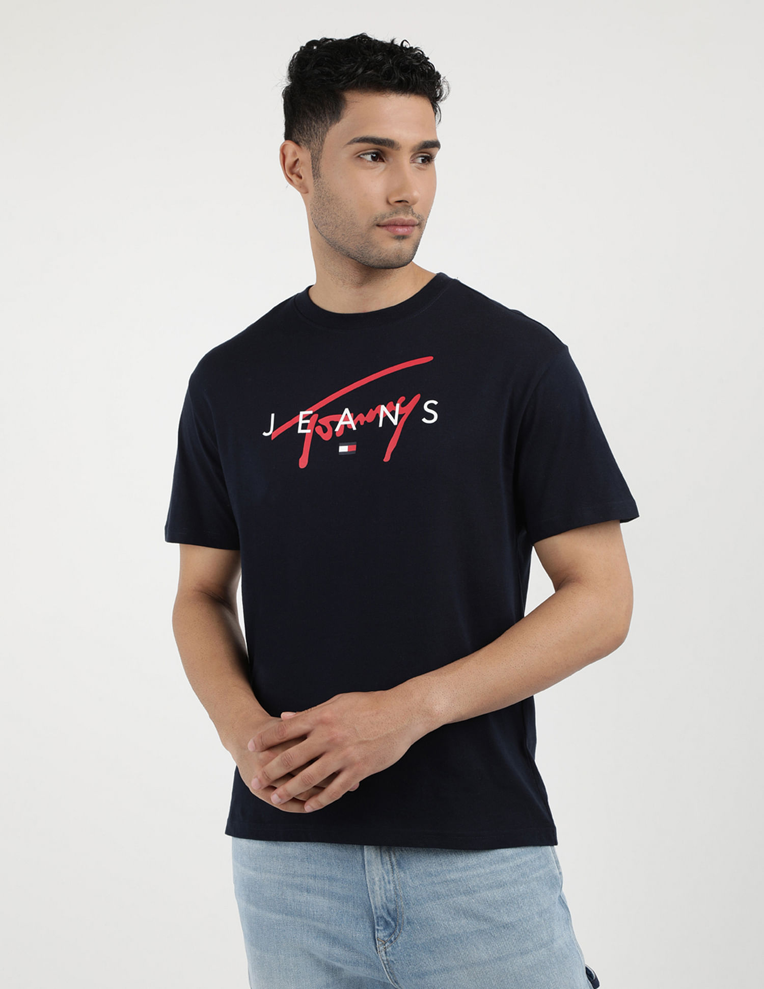 Tommy Hilfiger Graphic Signature Print Twist T-Shirt