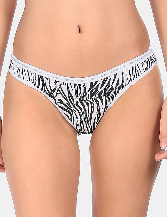 Buy Calvin Klein Underwear Women White And Grey Cotton Bikini