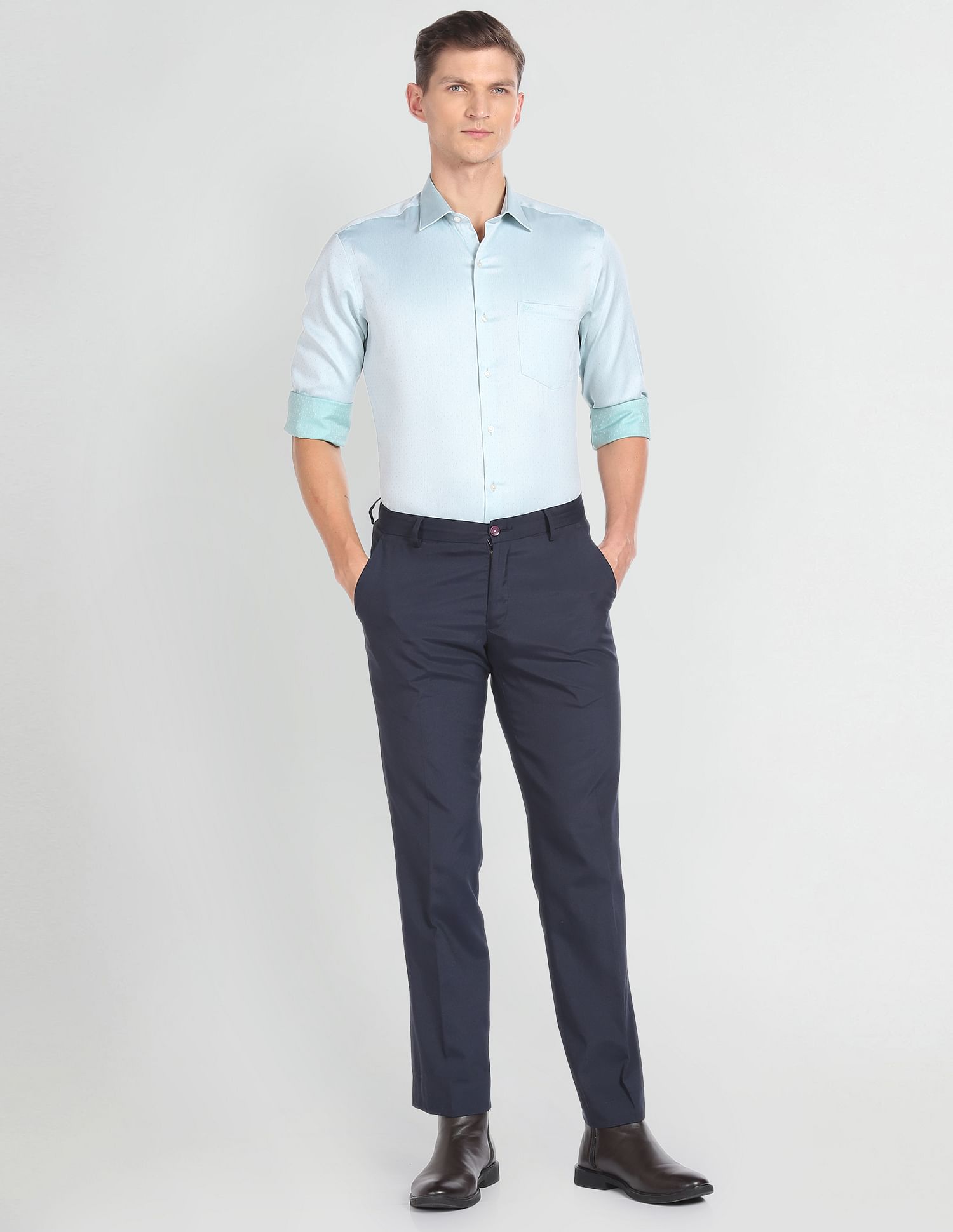 Arrow Self Design Dobby Formal Shirt