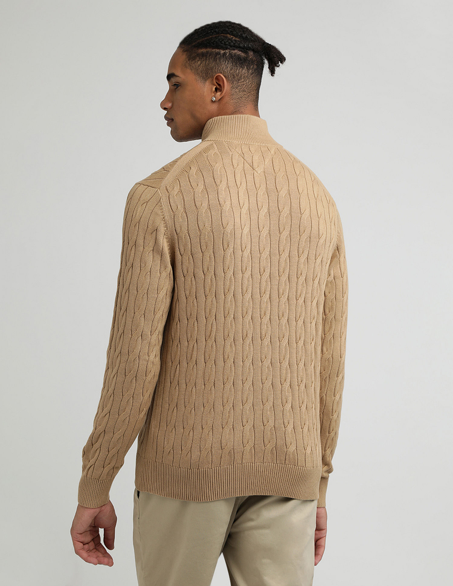 Tommy Hilfiger Classic Cotton Cable Zip Mock Sweatshirt