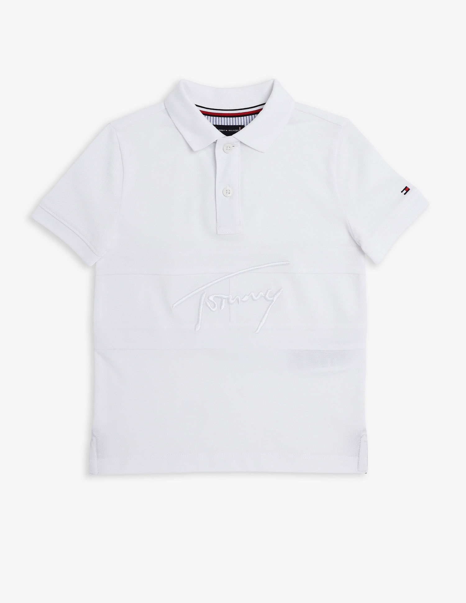 Tommy Hilfiger Kids Boys Embroidered Logo Regular Fit Cotton Polo T-Shirt