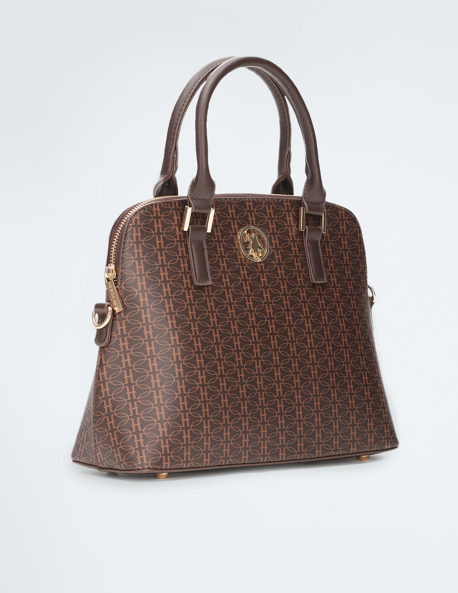 U.S. Polo Assn. Women Geometric Print Structured Handbag