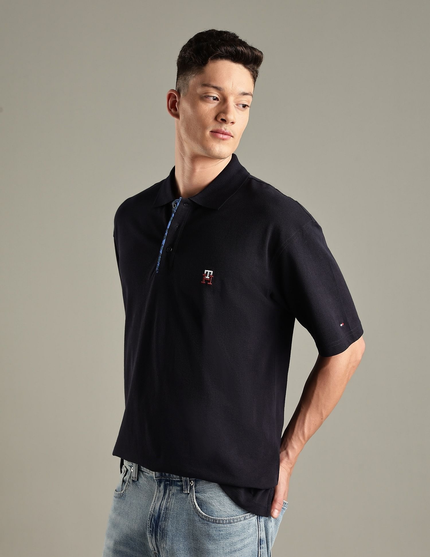 Tommy Hilfiger Solid Regular-Fit Cotton Polo Shirt