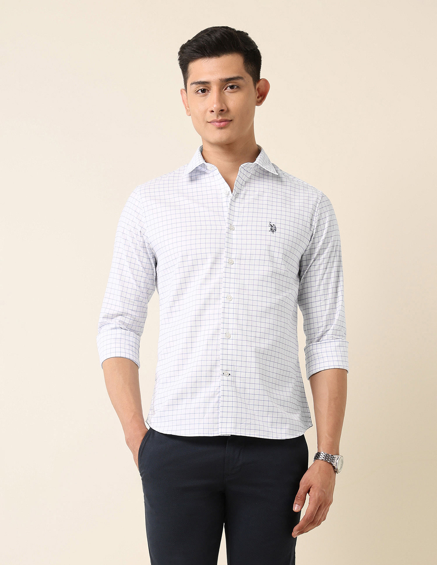 U.S. Polo Assn. Tailored Fit Graph Checked Shirt