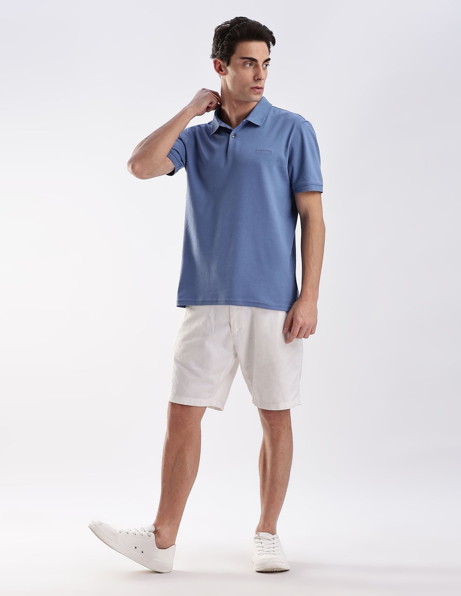 Calvin Klein Jeans Regular-Fit Solid Cotton Polo Shirt