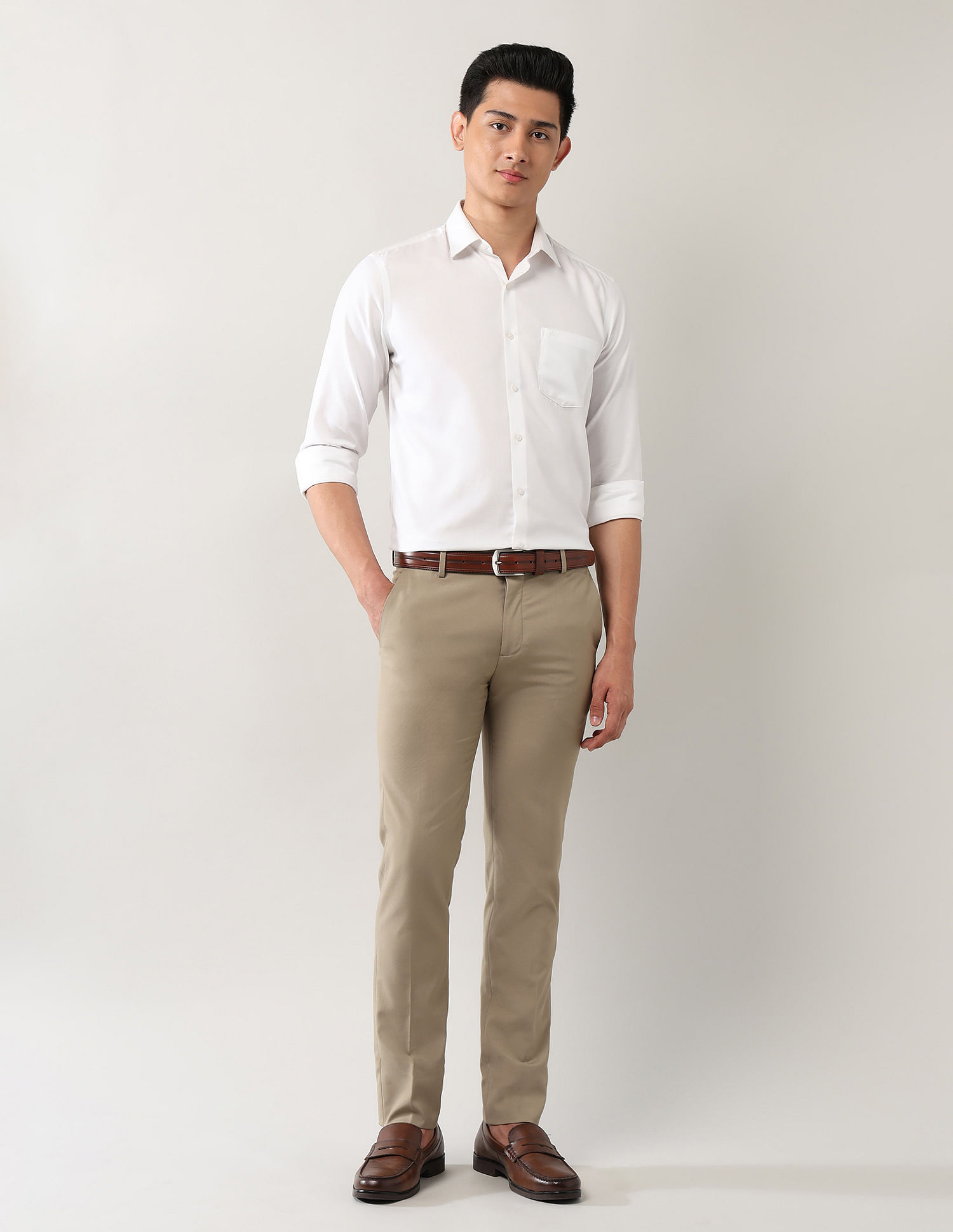 Arrow Slim Fit Polyester Trousers