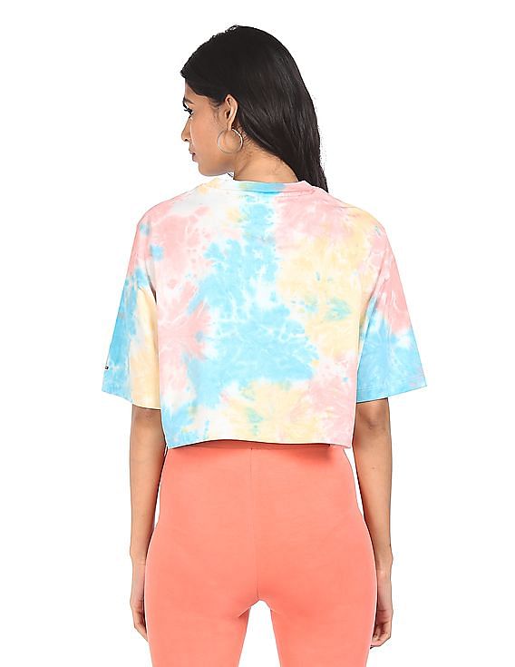 Buy Tommy Hilfiger Women Multi Colour Tie Dye Oversized Crop