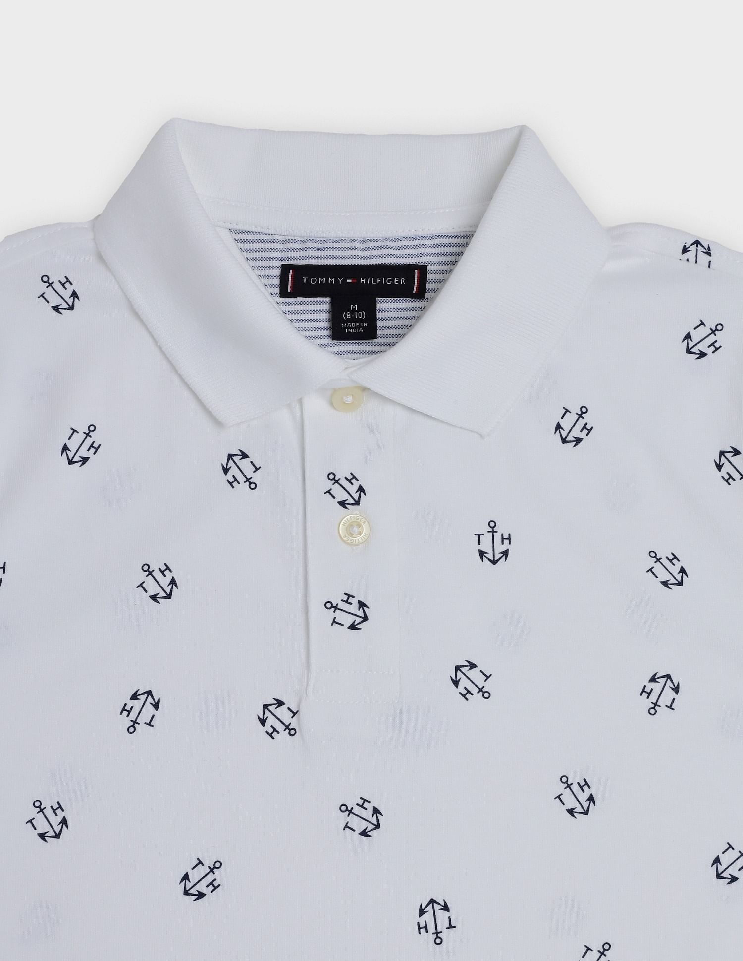 Tommy Hilfiger Kids Boys Printed Regular Fit Cotton Polo T-Shirt