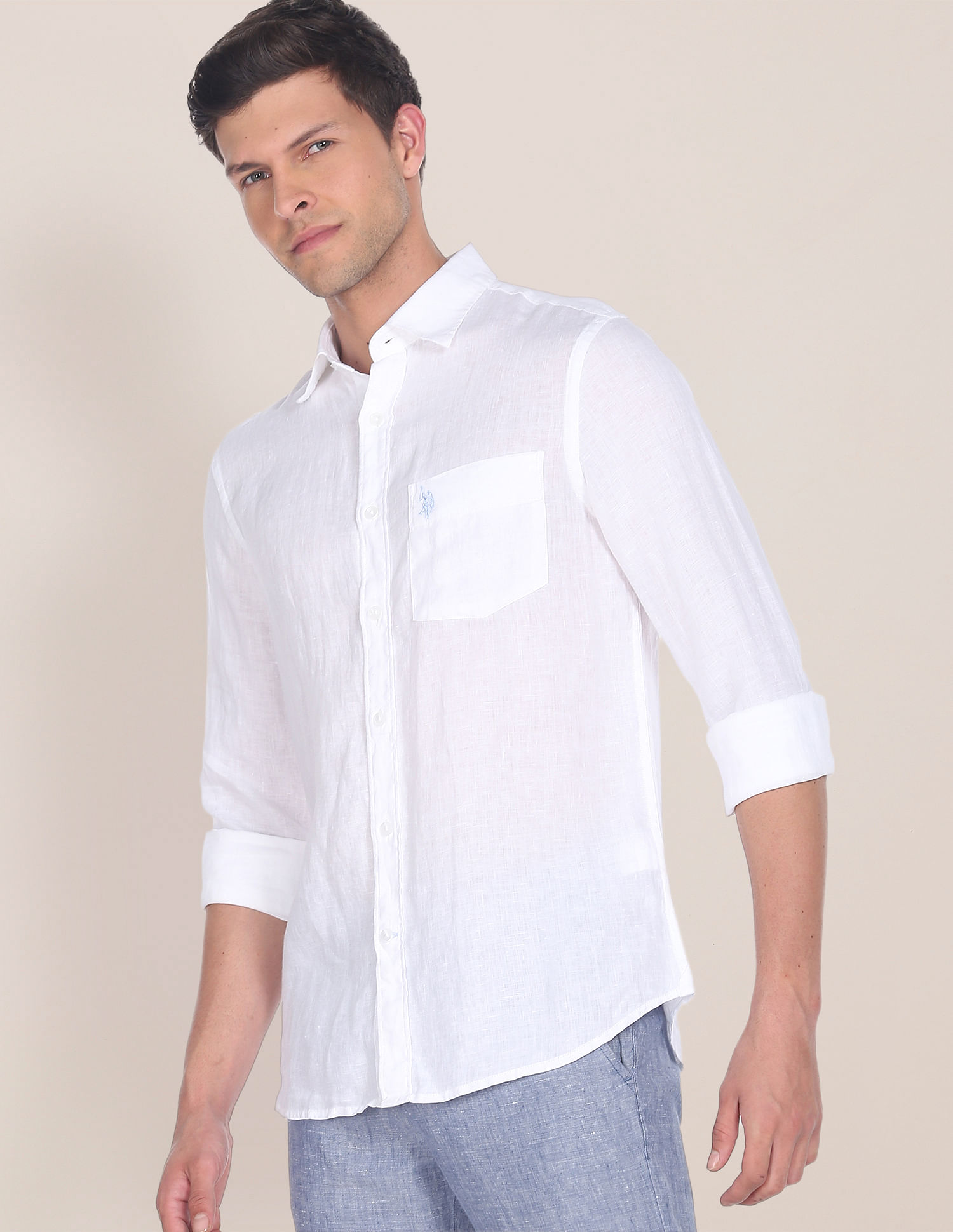 Buy U.S. Polo Assn. Short Sleeve Pure Linen Shirt - NNNOW.com