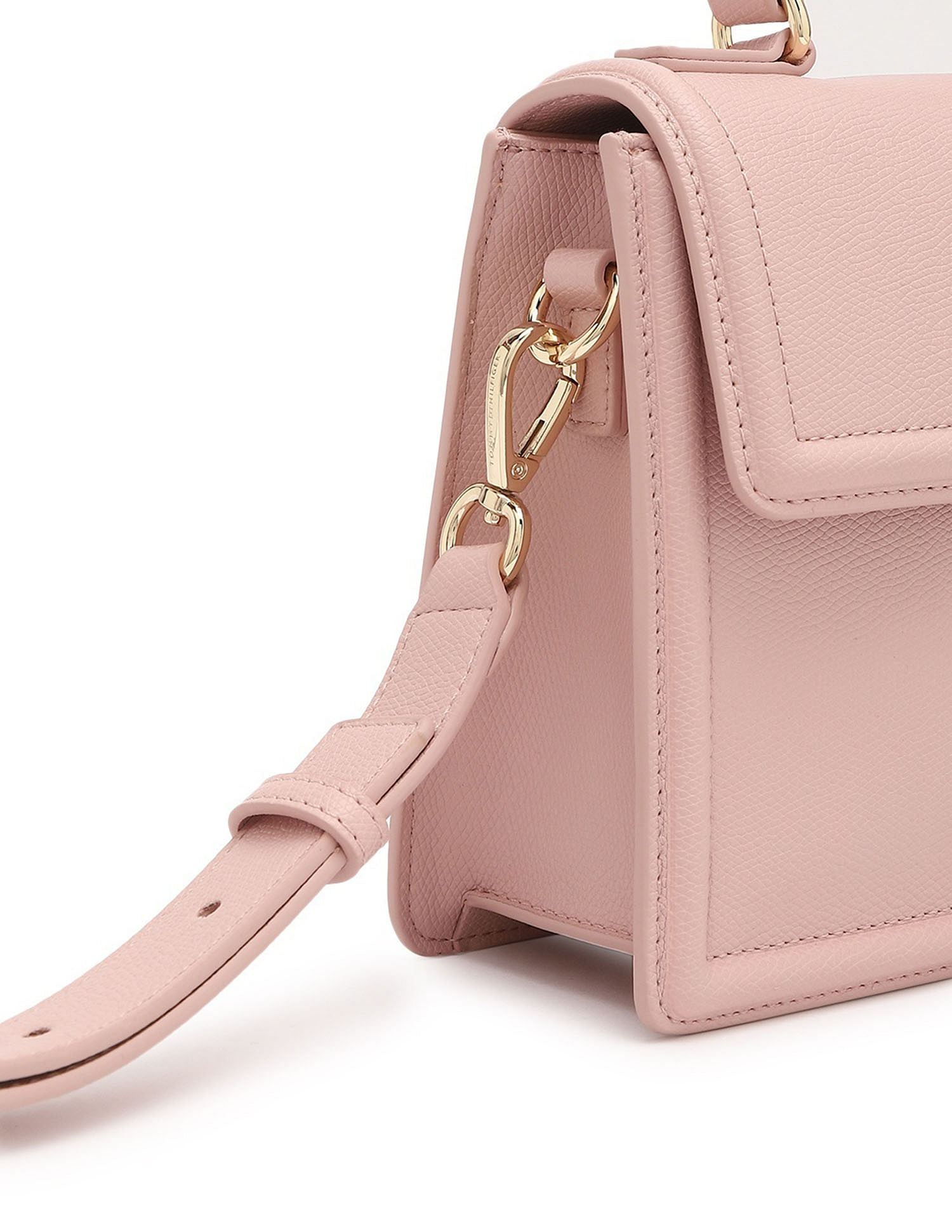 Tommy Hilfiger Solid Light-Pink PU Sling Bag