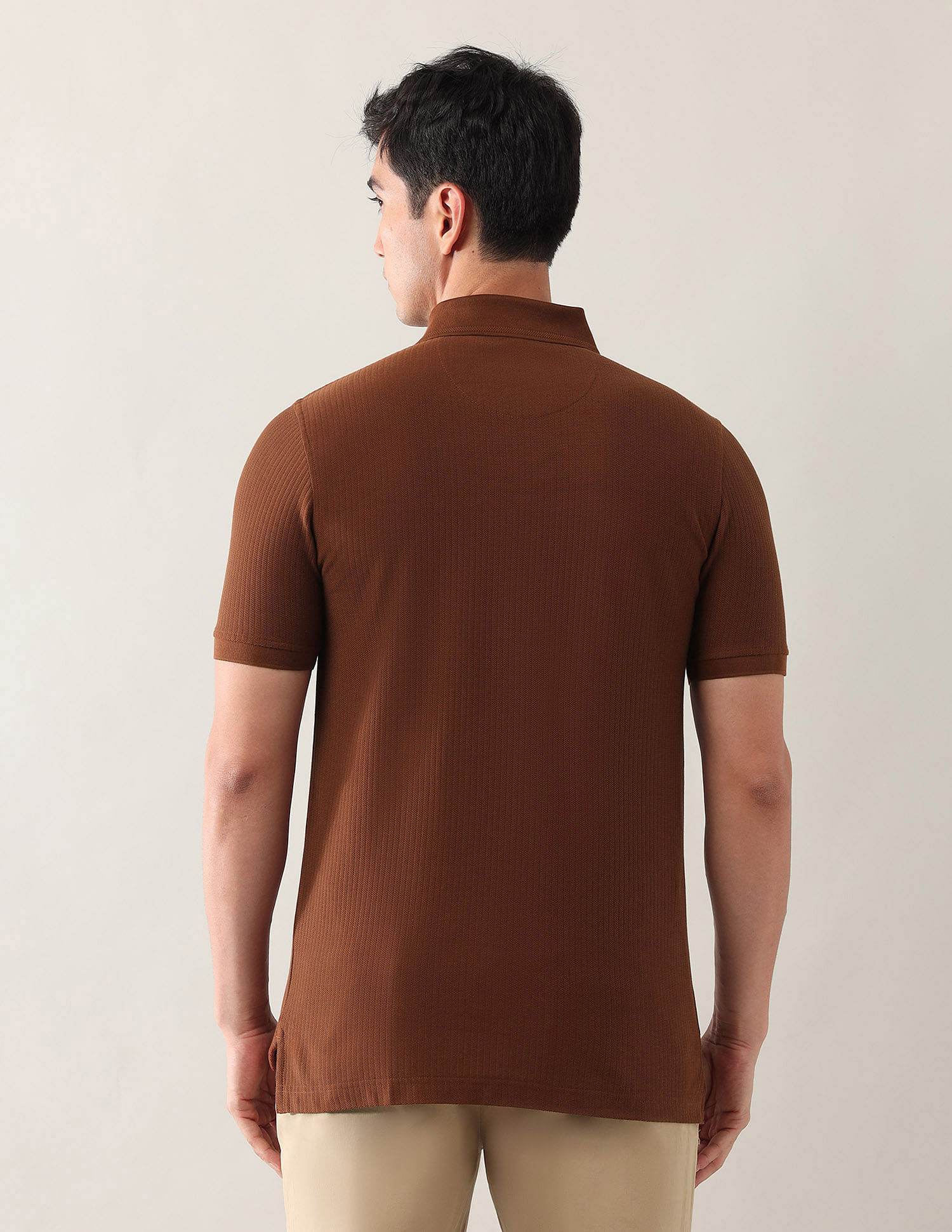Arrow Pure Cotton Textured Polo Shirt