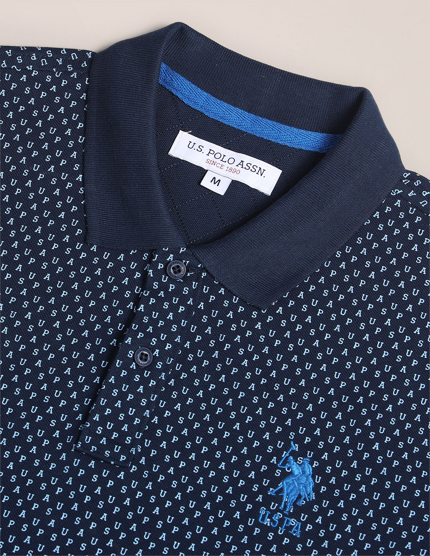 U.S. Polo Assn. Typography Print Slim Fit Polo Shirt