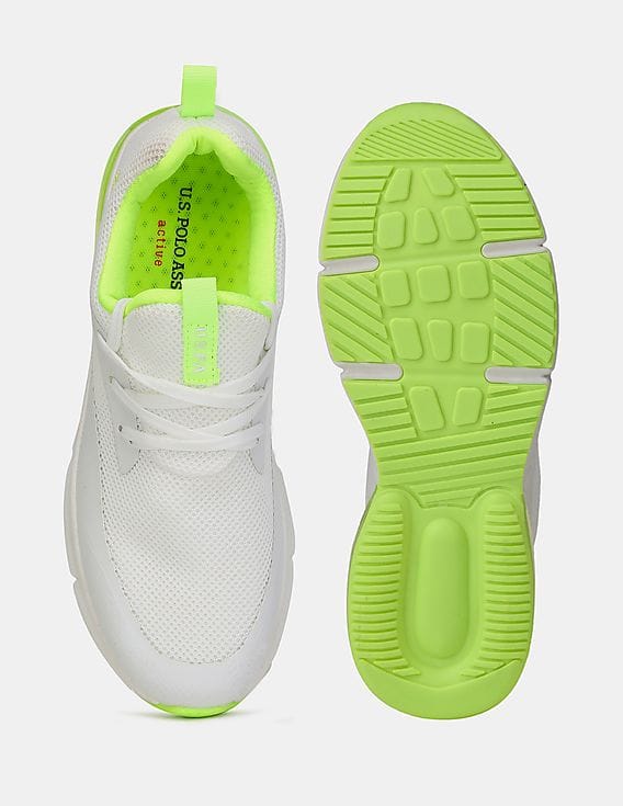white and green polo shoes