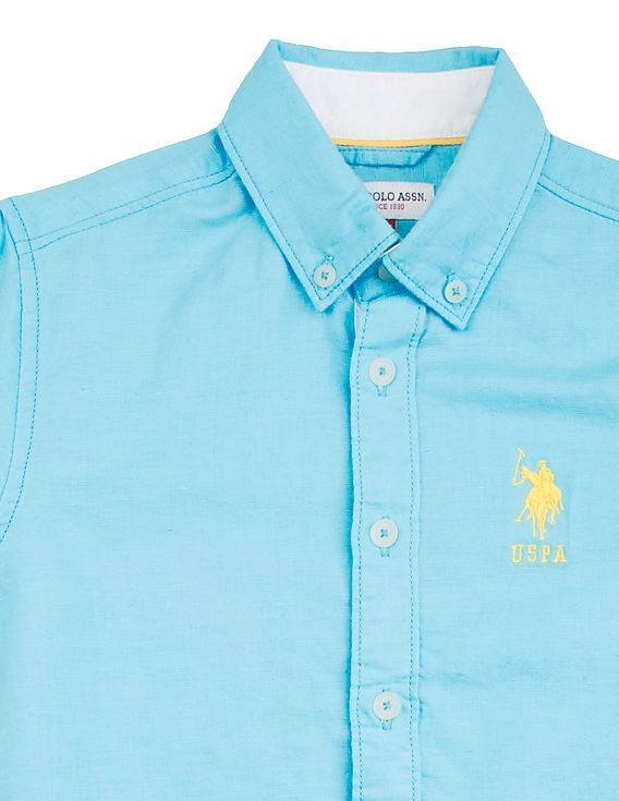 U.S. Polo Assn. Kids Boys Button Down Linen Shirt