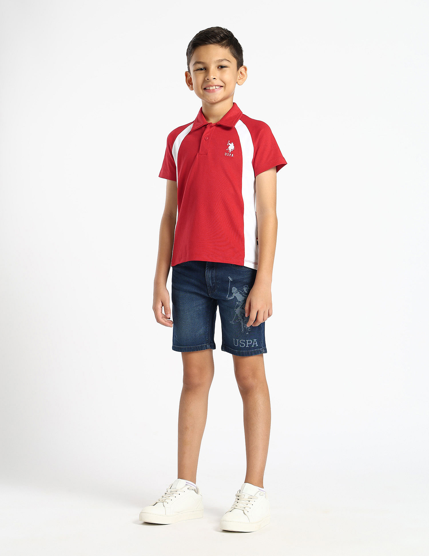 U.S. Polo Assn. Kids Boys Regular Fit Colourblocked Polo Shirt
