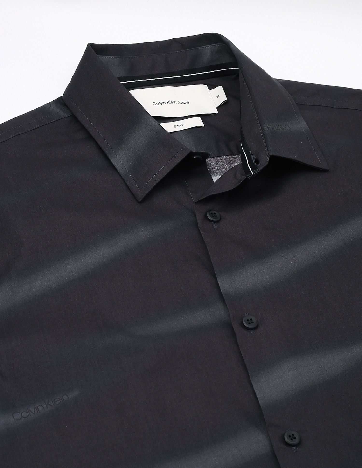 Calvin Klein Jeans Printed Slim-Fit Satin Woven Shirt