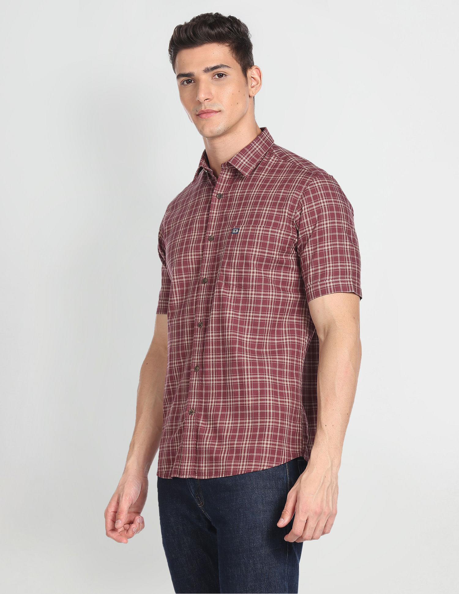 Arrow Sports Checkered Half Sleeve Casual Shirt