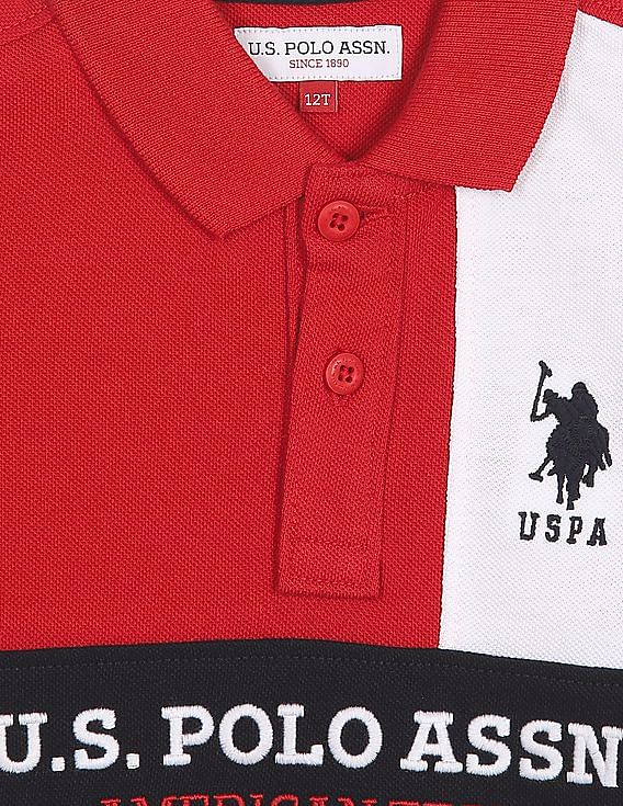 U.S. Polo Assn. Kids Ribbed Collar Branded Polo Shirt