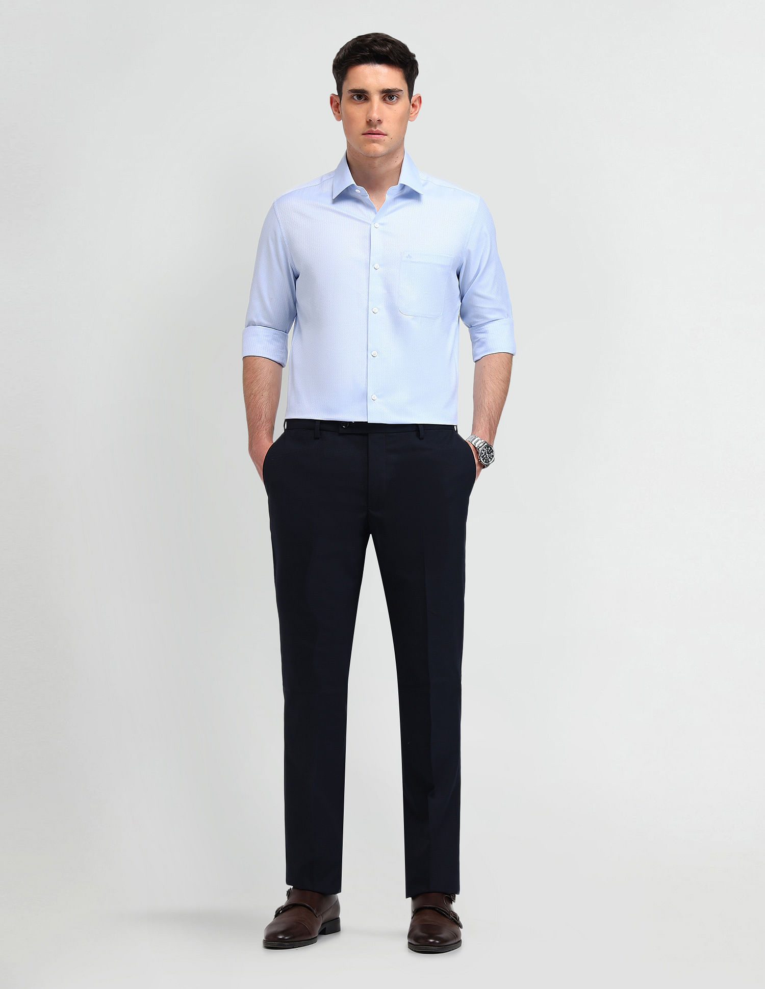 Arrow Italian Elegance Textured Slim Fit Shirt