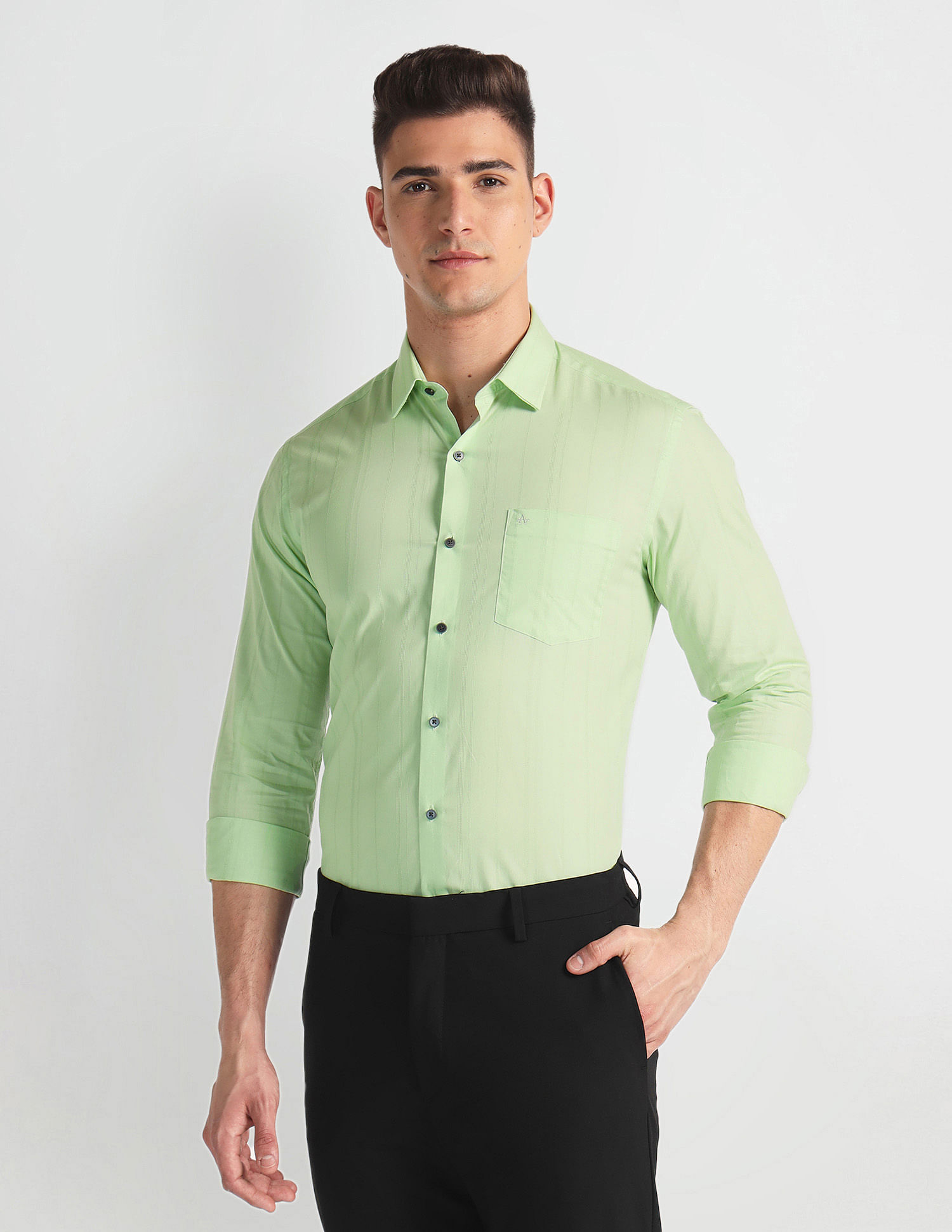 Arrow Manhattan Slim Fit Striped Shirt