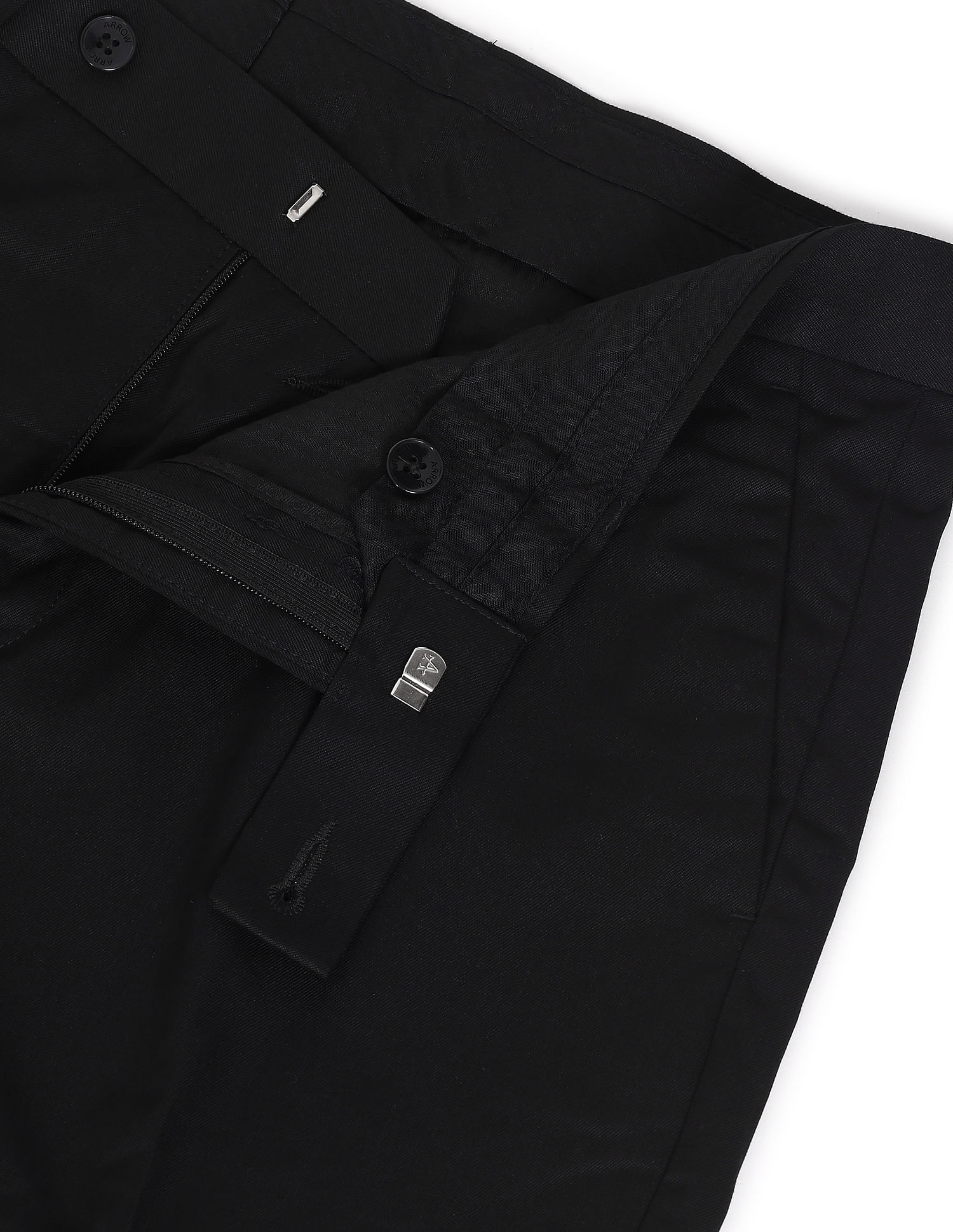 Arrow Solid Tailored Regular Fit Trousers