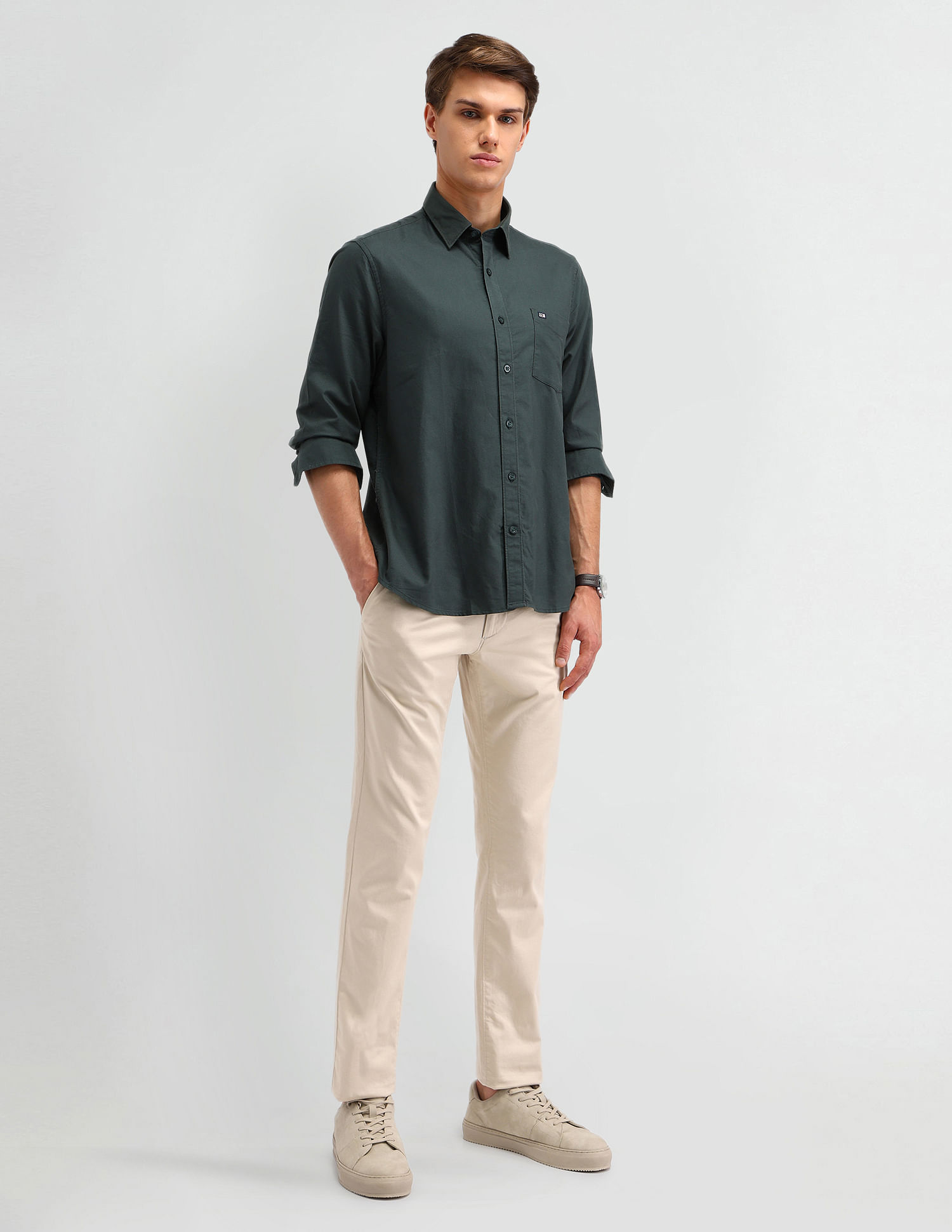 Arrow Sport Tailored Fit Solid Shirt