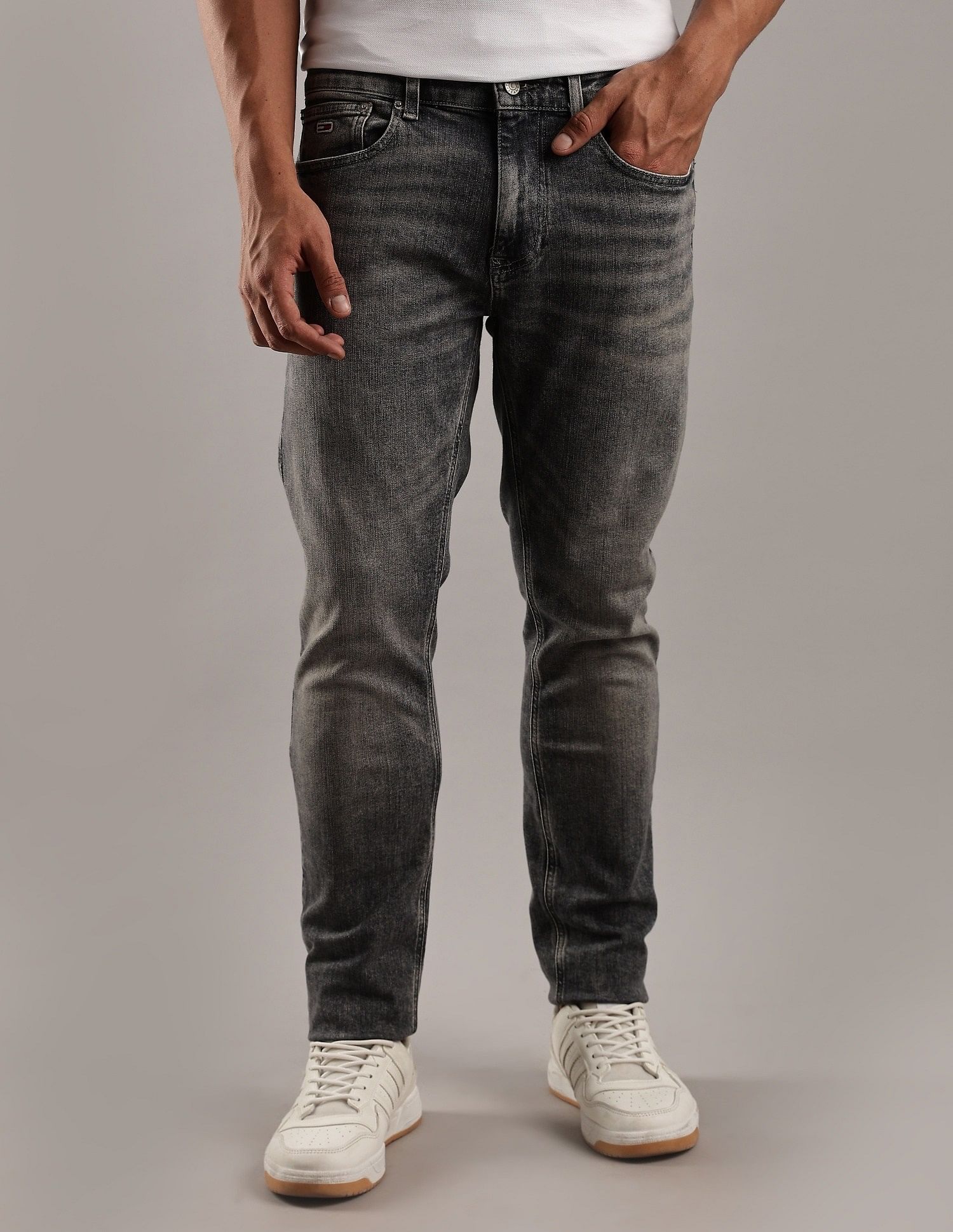 Tommy Hilfiger Mid-Wash Slim-Fit Mid Rise Jeans