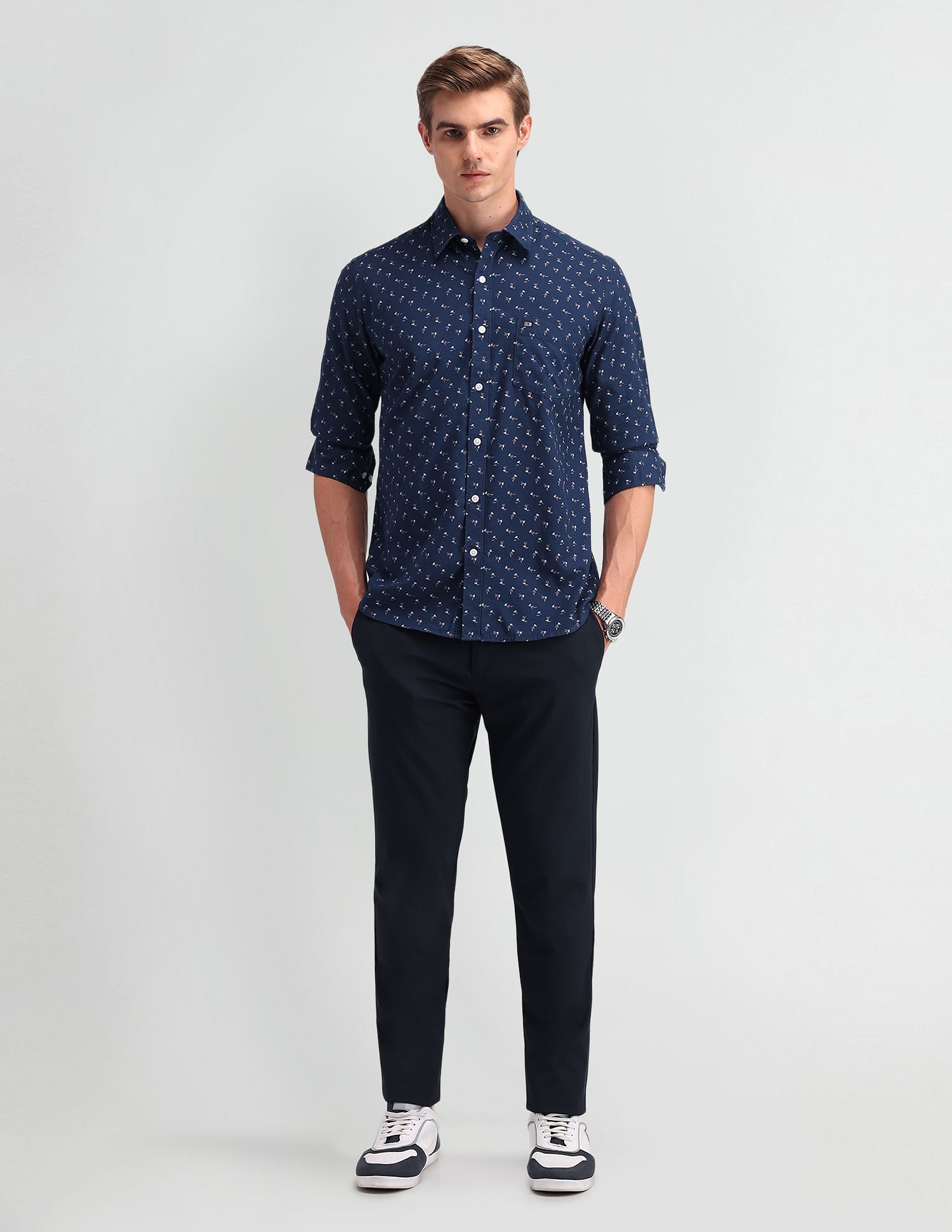 Arrow Sport Manhattan Slim Fit Floral Print Shirt
