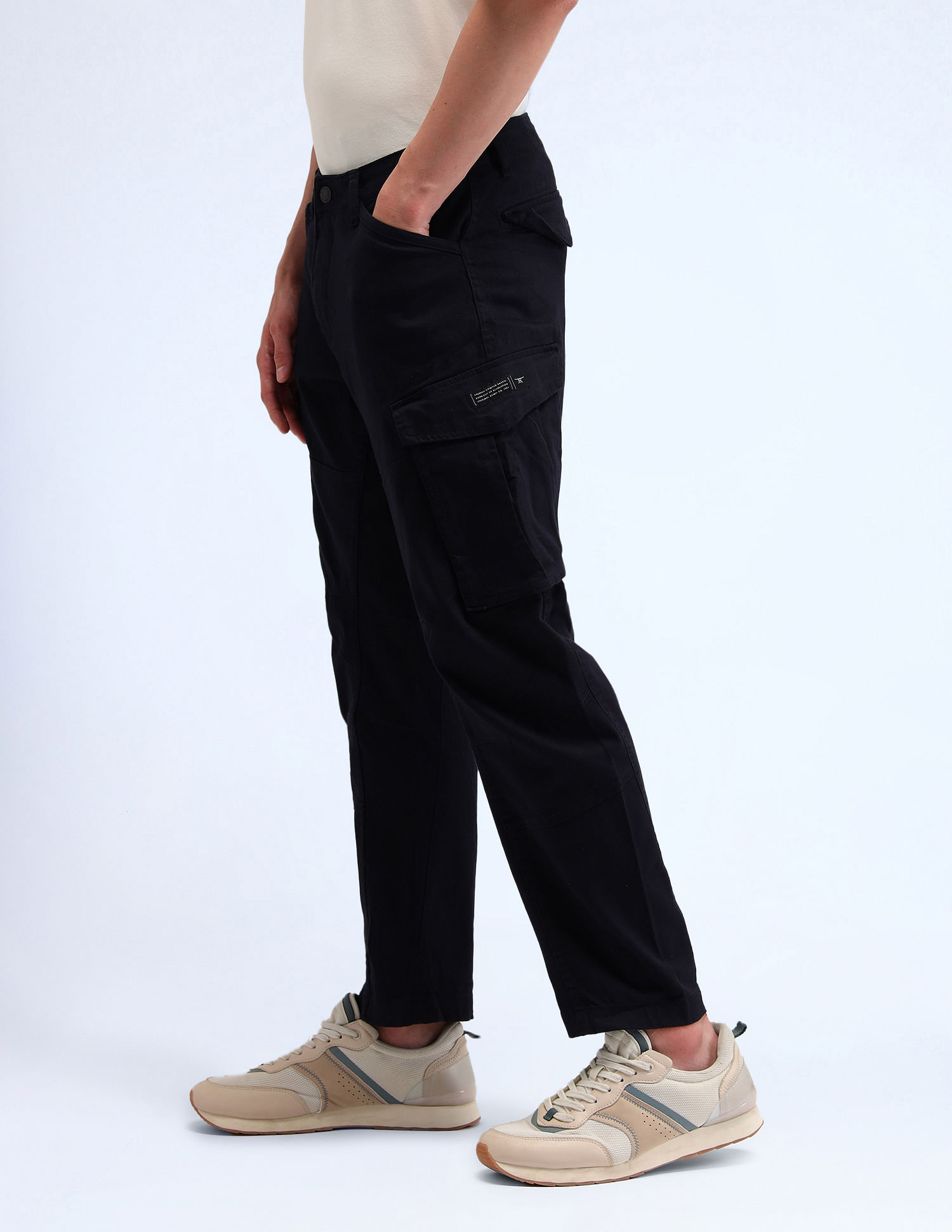 Flying Machine Relaxed Fit Solid Trousers