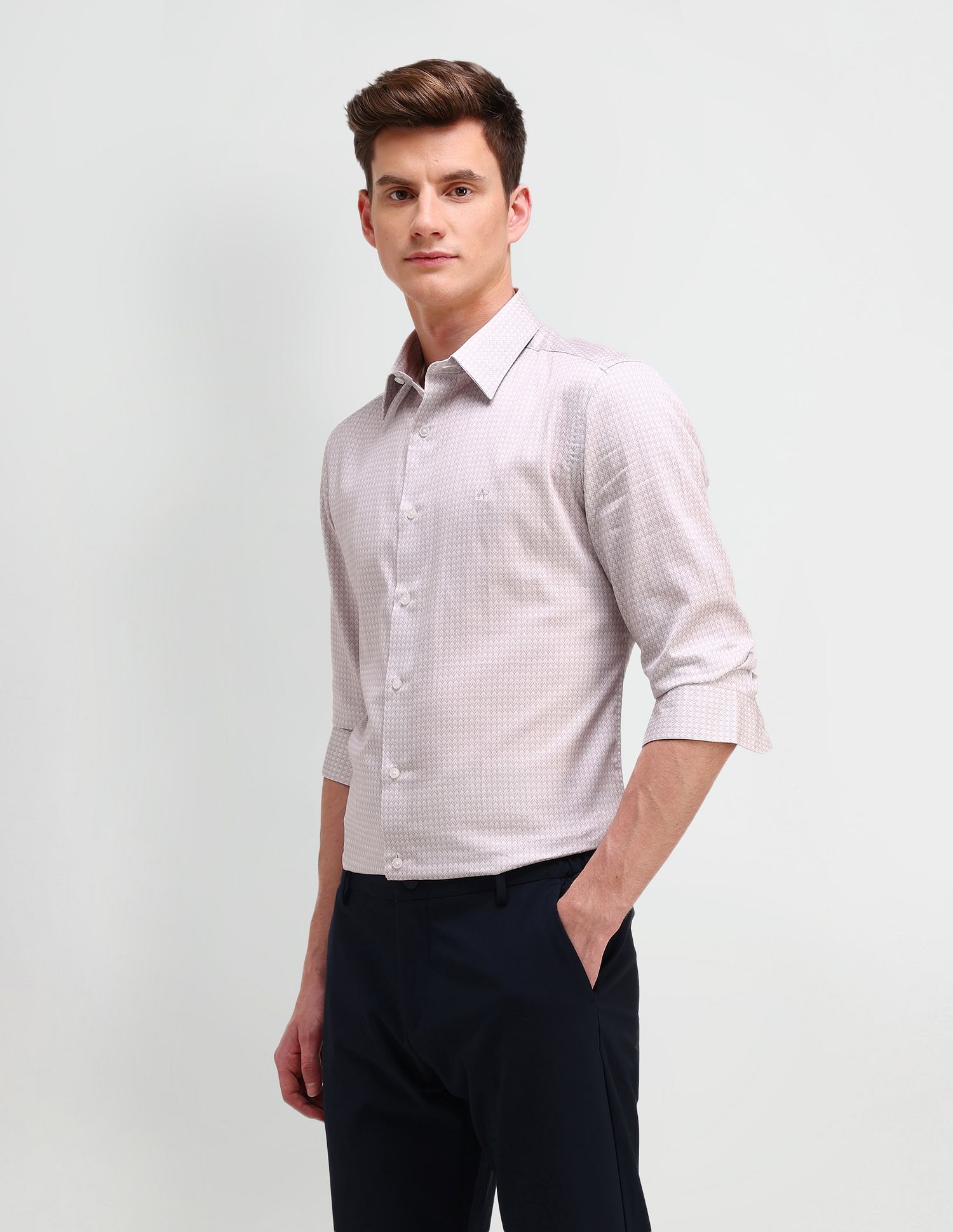 Arrow Newyork Slim Fit All-Over Pattern Shirt