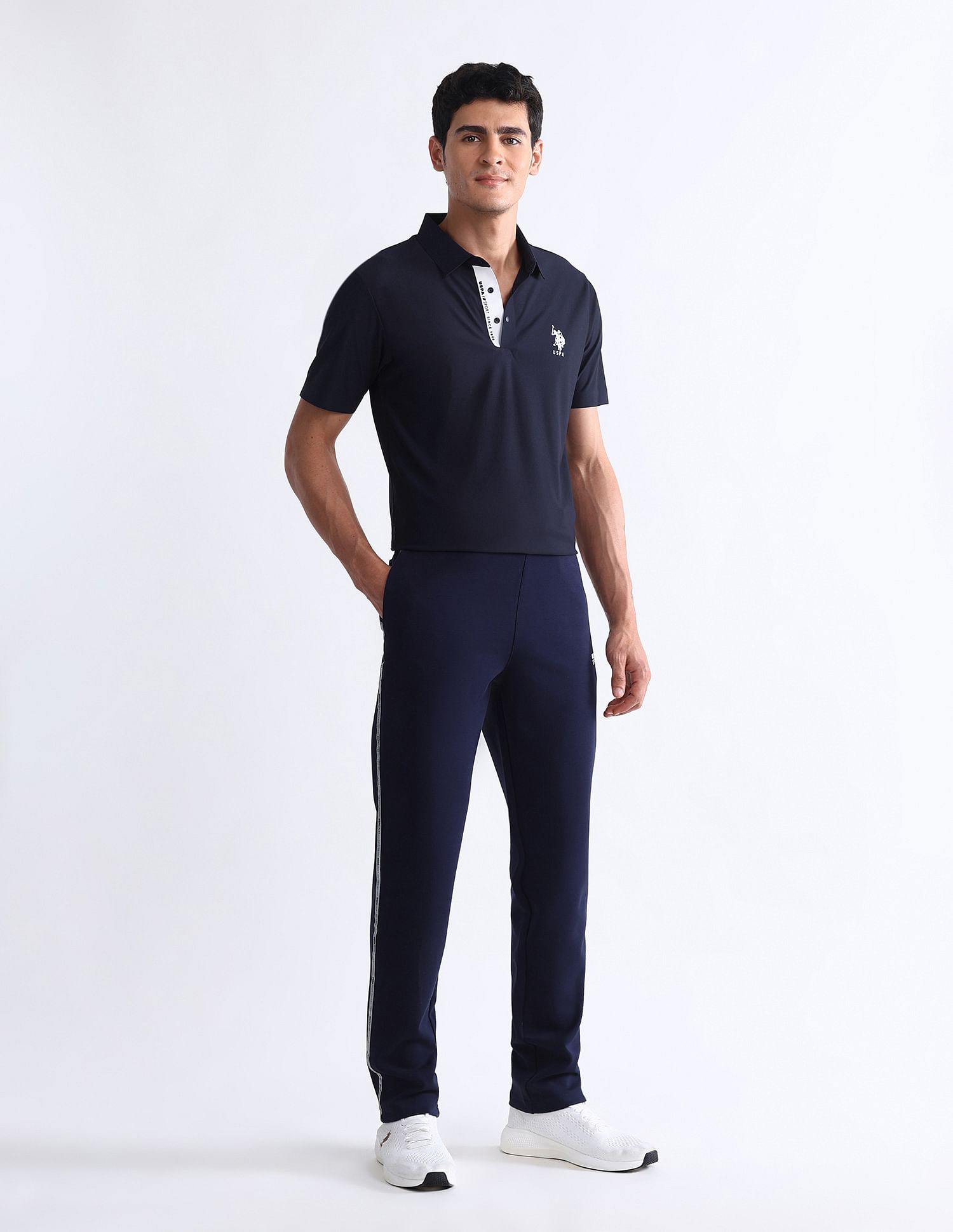USPA Active Solid Slim Fit Polo Shirt